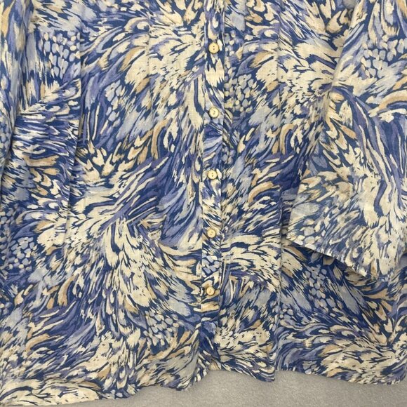 JM Collection Button Up 100% Linen‎ Shirt Womens 22W 3/4 Sleeve Lightweight Top - Picture 8 of 13